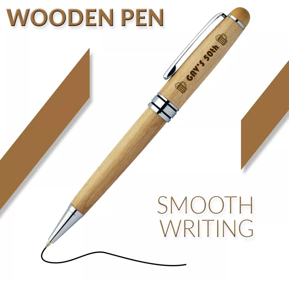 Custom Engraved Quality Wooden Gift Pen in Box Personalised Pen