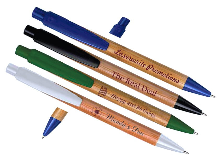 Modern Custom Engraved Bamboo Pens Eco Stylish Personalised Gift