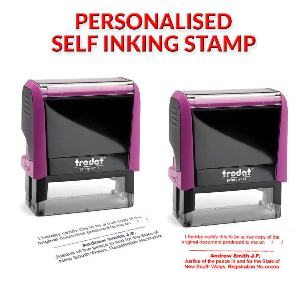 Custom Trodat 4913 Self Inking Stamp 58mm x 22mm