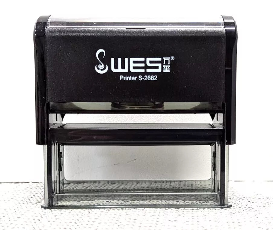 Wes Self Inking Stamp customised 26mm x 82mm