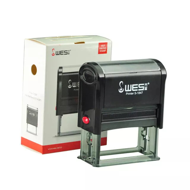 Westamp Self-Inking Stamp Customised 47mm x 18mm Business Office Use