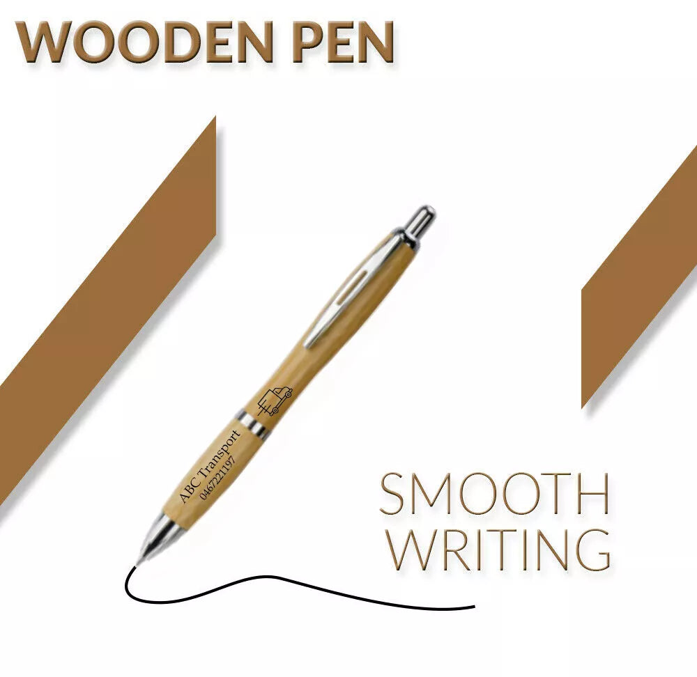 Custom Engraved Personalised Wooden Pen Light Wood Gift Pen