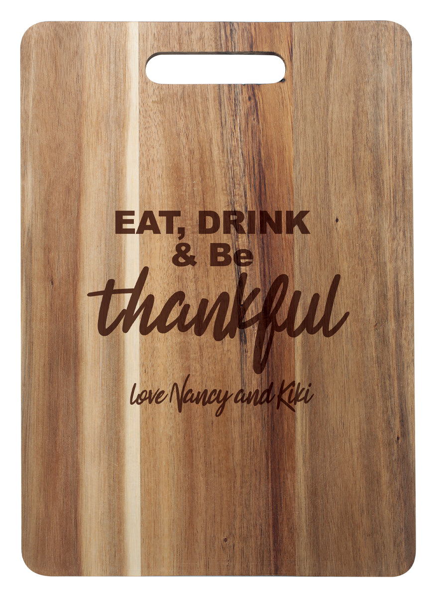 Custom Engraved Acacia Cutting Board Weddings Teachers Gifts Mothers Day