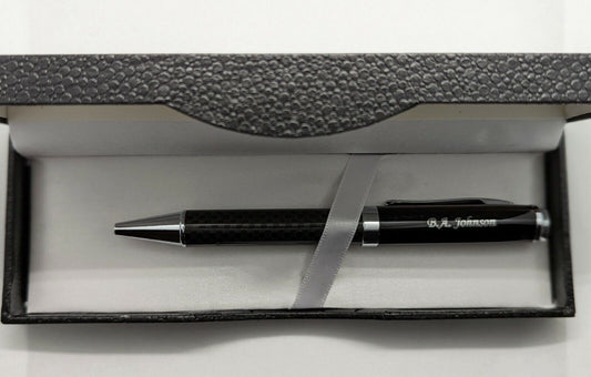 Carbon Fibre Gift  Pen in gift box personalised