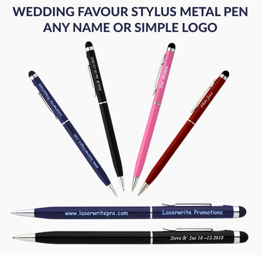 Slim Wedding Favour Stylus Metal Pen Custom Engraved