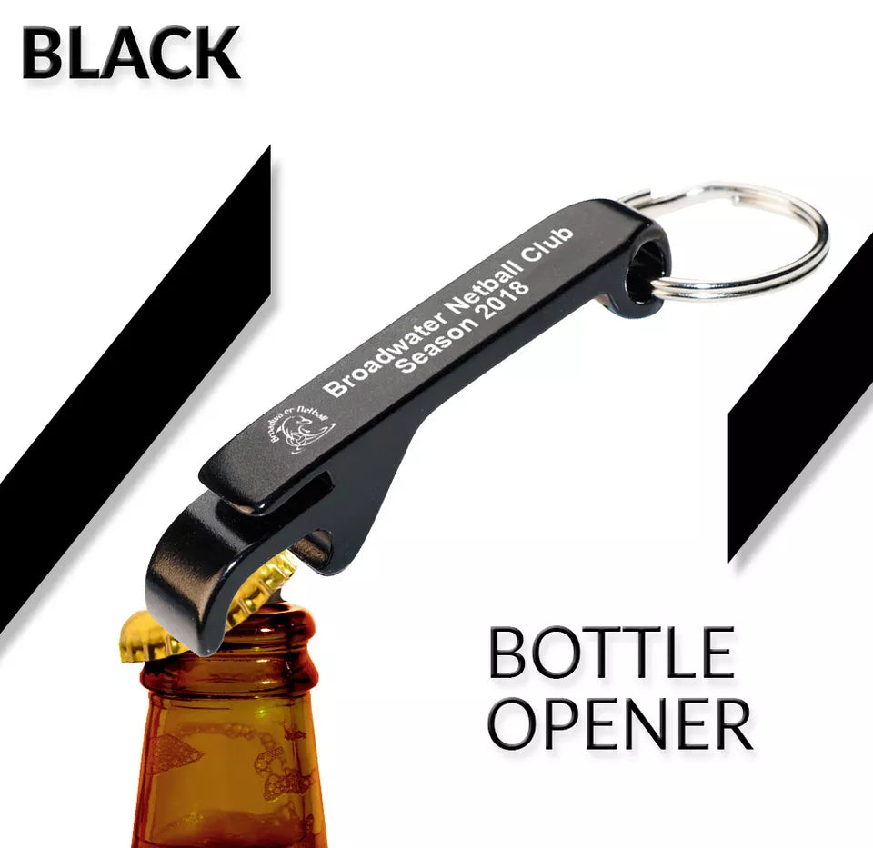 Aluminum Engraved Wedding Favour Metal Bottle Opener Key Ring with Simple Logo