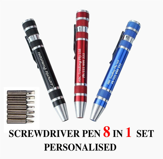 8 in 1 Metal Custom Engraved Handy Screwdriver Mini Gadgets Repair Tools Pen