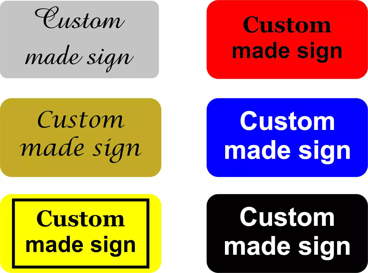 Custom Identification Signs Custom Made Sign Engraved to Your Requirements With 6 Available Colour ...