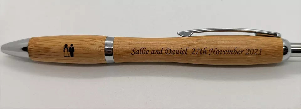 Custom Engraved Wooden Pen in gift box Xmas , bombeniere gift